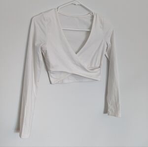 White crop cutout top